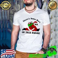 Best T-Shirt There’s Some Hos In This House Christmas, Funny Santa Claus