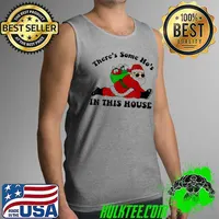 Best T-Shirt There’s Some Hos In This House Christmas, Funny Santa Claus Tank Top