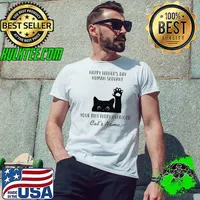 Black Cat Happy Father’s Day Human Servant Your Tiny Furry Overlord Cat’s Name T- Unisex