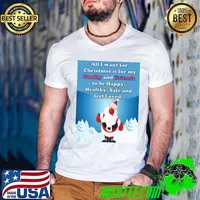 Funny All I Want For Christmas Is For My Family And Friends To Be Happy Healthy Safe And Feel Loved Shirt