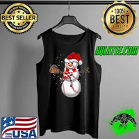 Funny Baseball Snowman Balls Snow Christmas Pajama Santa Claus T-Shirt Tank Top
