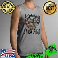 Funny Cardiology Is A Work Of Heart Leopard Unisex T-Shirt Tank Top
