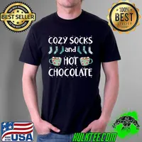 Funny Christmas Hot Chocolate Kind Of Day Cozy Socks Women Mug Premium T-Shirt Unisex