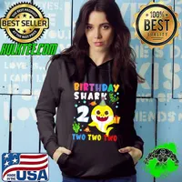 Funny Kids Baby Cute Shark 2nd Birthday Boy Girl 2 Year Old Gifts T Shirt