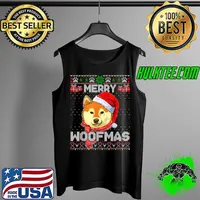 Funny Merry Woofmas Shiba Inu Lover Santa Scarf Ugly Xmas Sweater T Shirt Tank Top