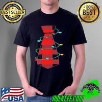 Funny MY CHRISTMAS LIGHTS TIE Pajama Xmas Halloween Shirt Unisex