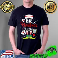Funny Nursing ER Christmas Nurse Crew Family Xmas Pajama T-Shirt Unisex