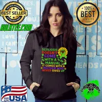 Funny Scoliosis Mother Quote Sunflower with butterflies T-Shirt