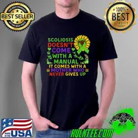 Funny Scoliosis Mother Quote Sunflower with butterflies T-Shirt Unisex