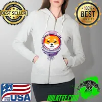 Funny $Shib To the Moon Shiba Inu Coin Crypto Currency Astronaut T-Shirt Full Zip Hooded