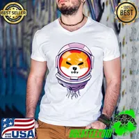 Funny $Shib To the Moon Shiba Inu Coin Crypto Currency Astronaut T-Shirt