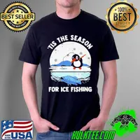 Funny Tis the season for ice fishing cute penguin frozen hole Unisex