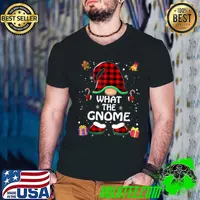 Funny What The Gnome Gnome Buffalo Plaid Red Matching Family T-Shirt