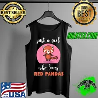 Funny Womens Panda Lover Girl Just a Girl Who Loves Panda Anime Style T Shirt Tank Top