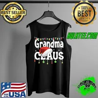 Grandma Claus, Grandma Santa Hat Matching Family Christmas Premium T-Shirt Tank Top