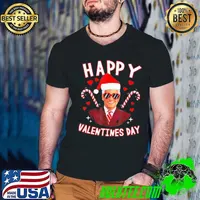 Happy Valentines Day Joe Biden Santa Heart Couple T-Shirt Guys V Neck