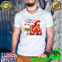 I Love Being A Nana Gnome Funny Nana Heart Valentine's Day Premium T-Shirt
