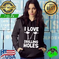 I Love Drilling Holes Funny Lake Ice Fishing Lover Fisherman T-Shirt