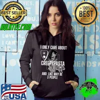 I Only Care About Creepypasta Girl Kawaii Anime Goth Girl Premium T-Shirt Hoodie
