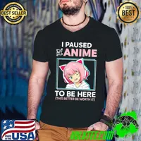 I Paused My Anime To Be Here Kawaii Anime Teen Girl Otaku T-Shirt Guys V Neck