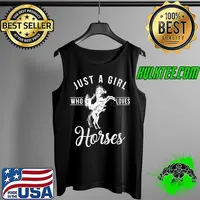 Just A Girl Who Loves Horses Funny Female Horse Owner Squad T- Tank Top