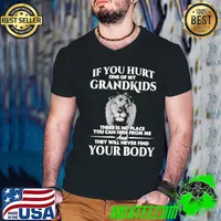 Lion If You Hurt One Of My Grandkids There Is No Place You Can Hide From Me Shirt Guys V Neck