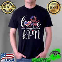 Love Being Called LPN Nurse 4th Of July American Flag Shirt Unisex