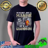 My Grandson Is A Marine Proud Grandma Proud Grandpa T Shirt Unisex