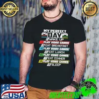 My Perfect Day Video Games Cool Gamer Gaming Boys Men Premium T-Shirt Guys V Neck