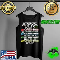 My Perfect Day Video Games Cool Gamer Gaming Boys Men Premium T-Shirt Tank Top