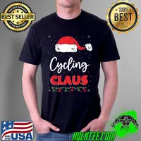 Nice Cycling Santa Claus Christmas Funny Family Matching Costume T-Shirt Unisex