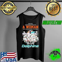 Nice Never underestimate a woman who understands football and loves dolphins signatures Tank Top