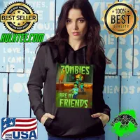 Nice Zombies Are My Friend Funny Halloween Zombie Costume T Shirt Hoodie