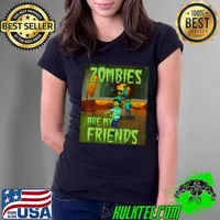 Nice Zombies Are My Friend Funny Halloween Zombie Costume T Shirt Ladies Tee