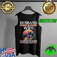 Official Camping Buddies Husband Wife Family Couples Retro Vintage T-Shirt Tank Top