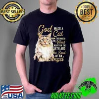Official God Made A Cat From The Breath Wind Earth And The Soul Of An Angel Shirt Unisex