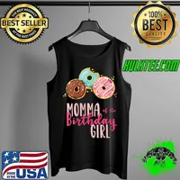 Official Momma of the Birthday Girl Donut Birthday Party Theme Family T- Tank Top