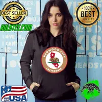 Official Redwood City California CA Flag and Bear Badge Souvenir T-Shirt Hoodie