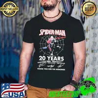 Official Spider-man No Way Home 20 Years 2002 2022 Signatures Thank You For The Memories Shirt