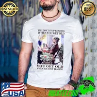 Old Lady You Don’t Stop Reading When You Get Old, You Get Old When You Stop Reading Shirt Guys V Neck
