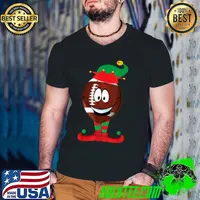 Original Christmas Football Ball ELF Xmas Pajama Gifts Boys Men T Shirt Guys V Neck