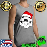 Original Christmas Soccerl Funny Santa Hat beard Sport Xmas Boys T-Shirt Tank Top