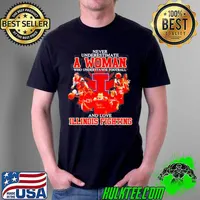 Original Never underestimate a woman who understands football and love Illinois Fighting signatures Unisex