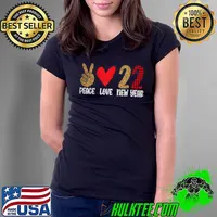Peace Love New Year 2022 New Years Eve Party Supplies T Shirt Ladies Tee