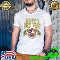Premium Disney Mickey And Friends Lunar New Year Mickey Twin Tigers T-Shirt Guys V Neck