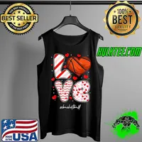 Premium Funny Hearts LOVE Basketball Player Lover Sport Valentines T-Shirt Tank Top