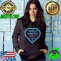 Premium In November We Wear Blue Butterflies Diabetes Awareness T-Shirt Hoodie