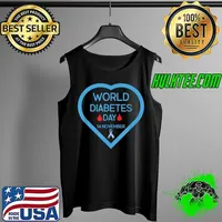 Premium In November We Wear Blue Butterflies Diabetes Awareness T-Shirt Tank Top