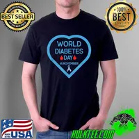 Premium In November We Wear Blue Butterflies Diabetes Awareness T-Shirt Unisex