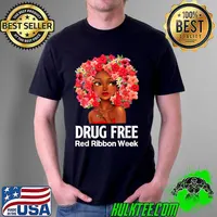 Premium In October We Wear Red Ribbon Week BlackWoman Awareness 2021 T Shirt Unisex